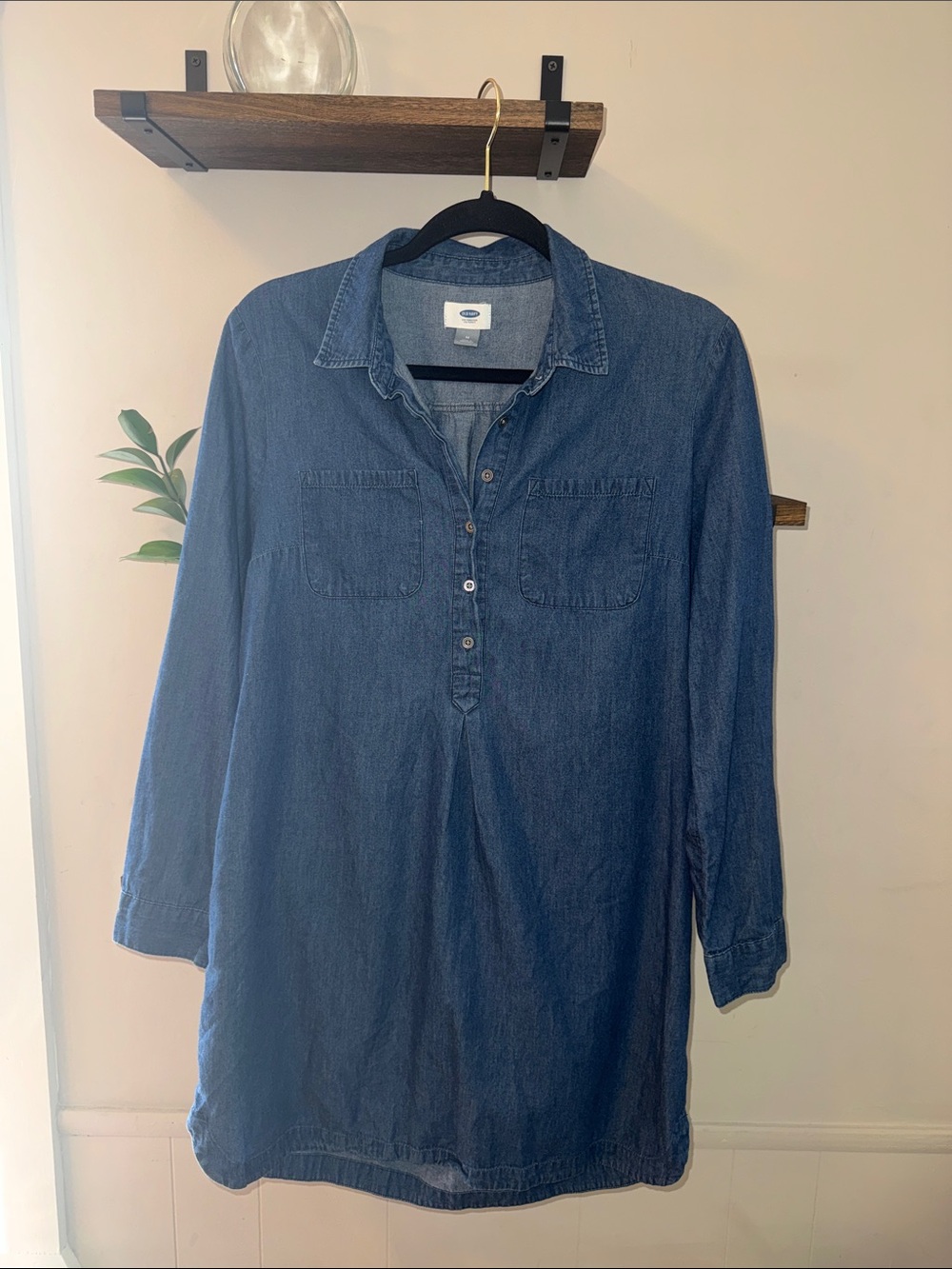 Old Navy Denim Tunic Shirt Dress - Dark Blue Size Medium